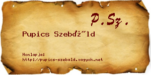 Pupics Szebáld névjegykártya